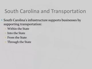 South Carolina and Transportation