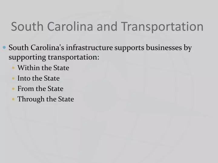 south carolina and transportation