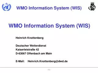 WMO Information System (WIS)