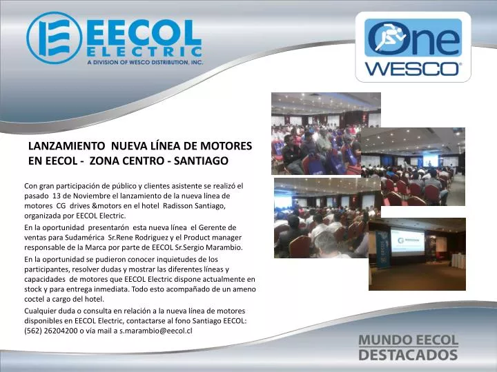 lanzamiento nueva l nea de motores en eecol zona centro santiago