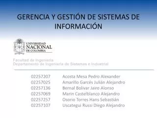 gerencia y gesti n de sistemas de informaci n