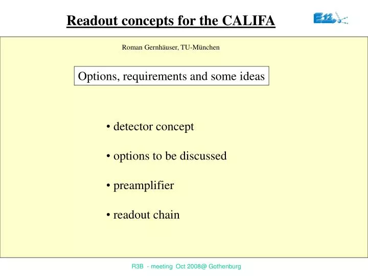 readout concepts for the califa