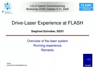 Drive-Laser Experience at FLASH