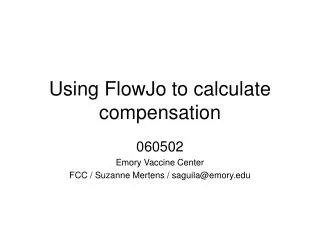 Using FlowJo to calculate compensation