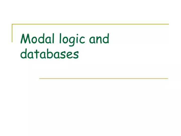 modal logic and databases