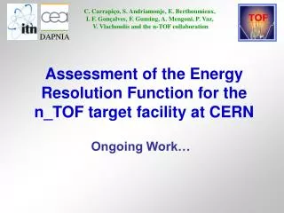 Assessment of the Energy Resolution Function for the n_TOF target facility at CERN