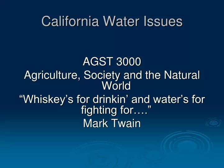 california water issues