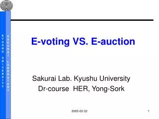 Sakurai Lab. Kyushu University Dr-course HER, Yong-Sork