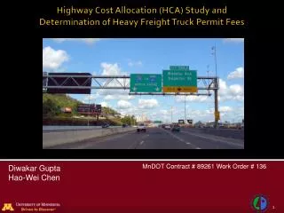 Highway Cost Allocation (HCA) Study and Determination of Heavy Freight Truck Permit Fees