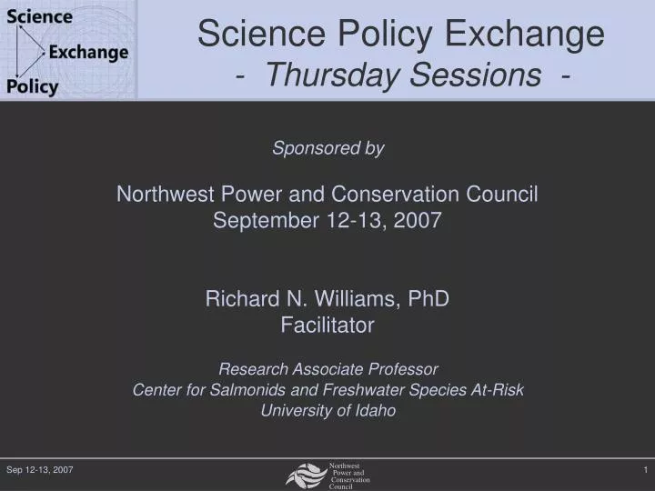science policy exchange thursday sessions