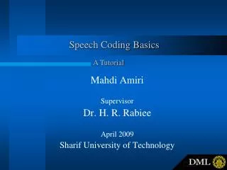 Speech Coding Basics