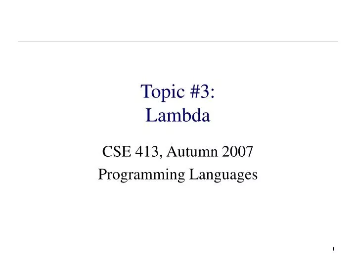 topic 3 lambda