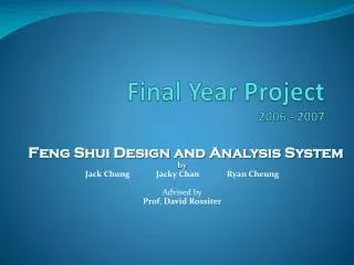 Final Year Project 2006 - 2007