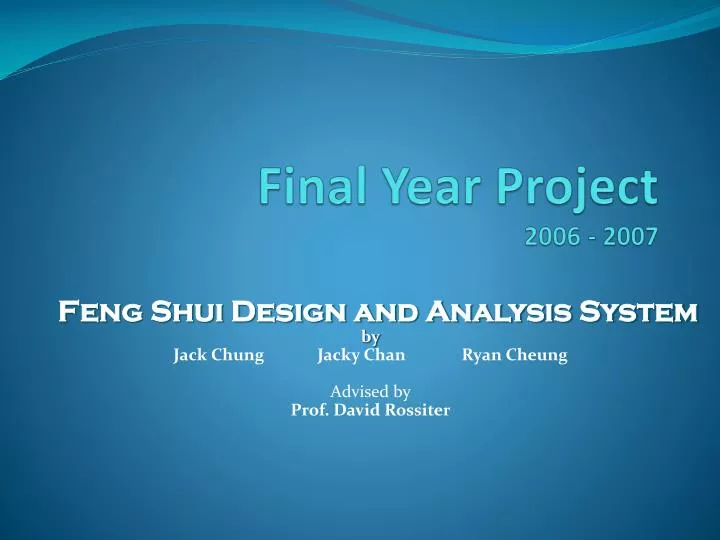 final year project 2006 2007