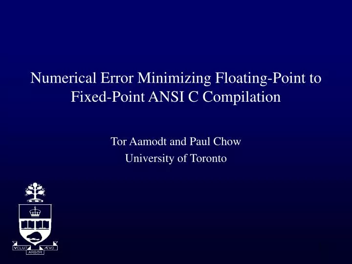 numerical error minimizing floating point to fixed point ansi c compilation