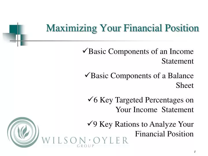 maximizing your financial position