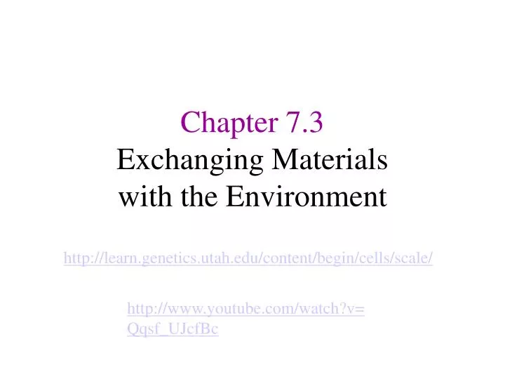 chapter 7 3 exchanging materials with the environment