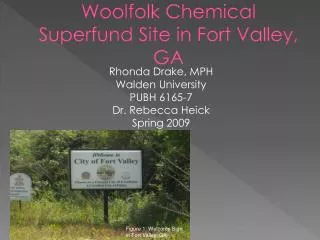 Woolfolk Chemical Superfund Site in Fort Valley, GA