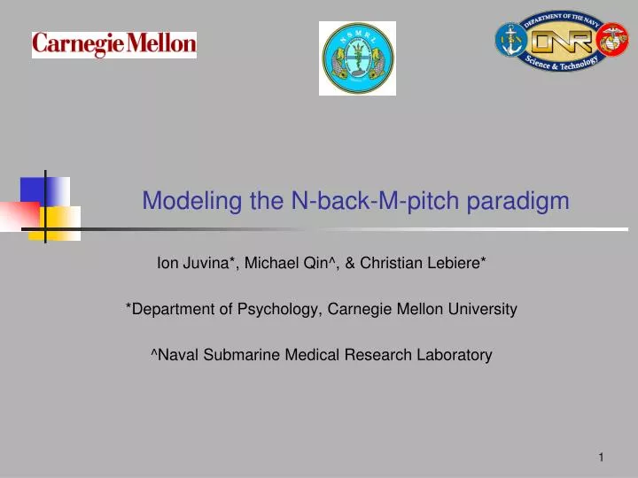 modeling the n back m pitch paradigm