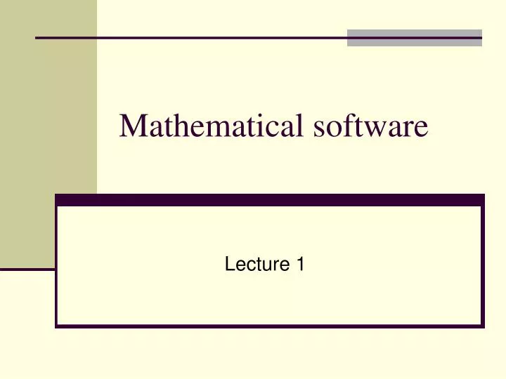 mathematical software