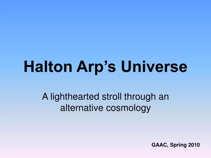 halton arp s universe