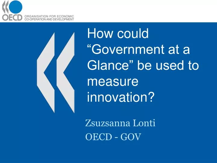 how could government at a glance be used to measure innovation