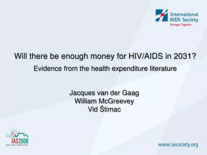 will there be enough money for hiv aids in 2031 evidence from the health expenditure literature