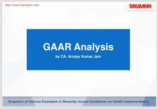 GAAR Analysis by CA. Arinjay Kumar Jain