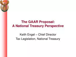 The GAAR Proposal: A National Treasury Perspective