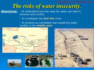 The risks of water insecurity.