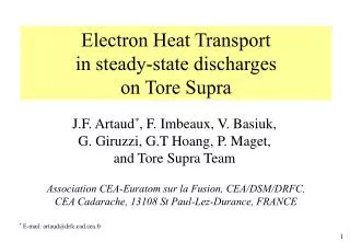 Electron Heat Transport in steady-state discharges on Tore Supra