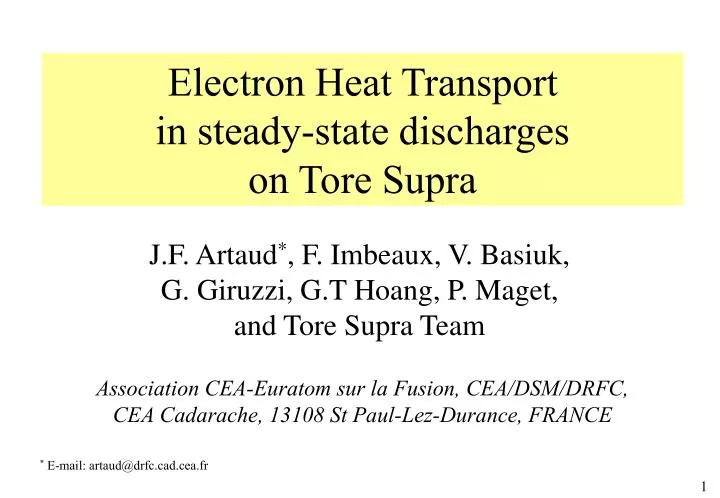 electron heat transport in steady state discharges on tore supra