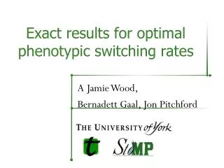 Exact results for optimal phenotypic switching rates
