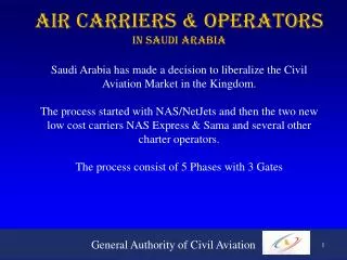 Air Carriers &amp; Operators In Saudi Arabia