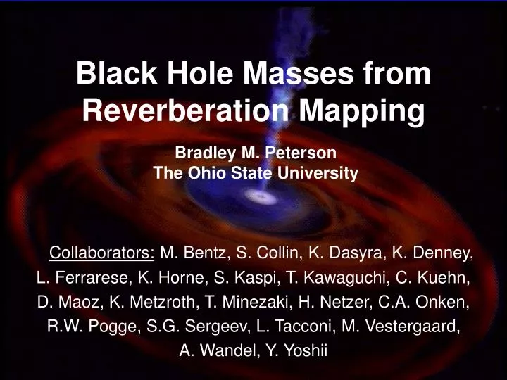 black hole masses from reverberation mapping