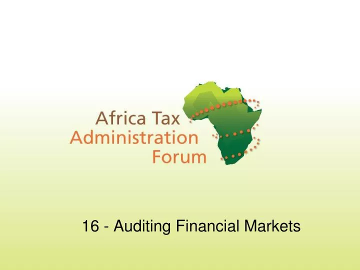 16 auditing financial markets