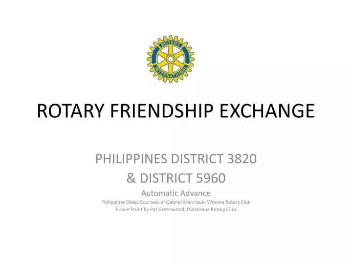 rotary friendship exchange