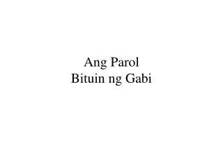 ang parol bituin ng gabi