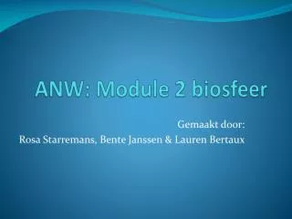 anw module 2 biosfeer