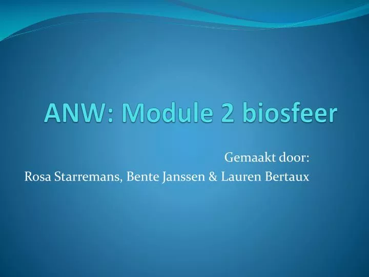 anw module 2 biosfeer
