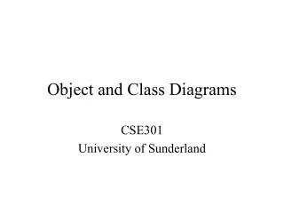 Object and Class Diagrams