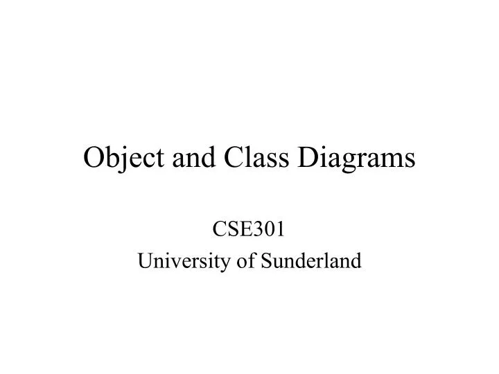 object and class diagrams
