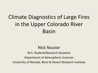 Climate Diagnostics of Large Fires in the Upper Colorado River Basin