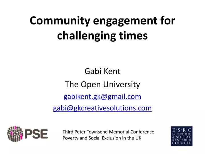 community engagement for challenging times