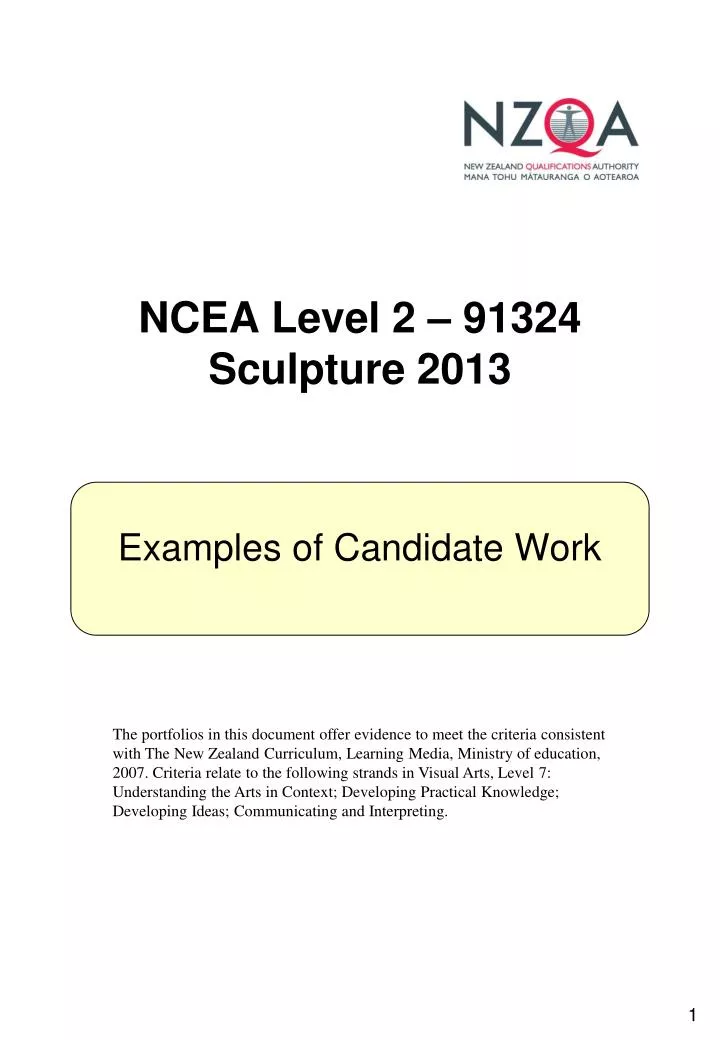 ncea level 2 91324 sculpture 2013