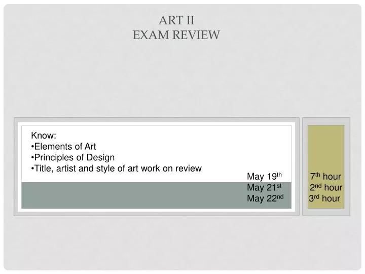 art ii exam review