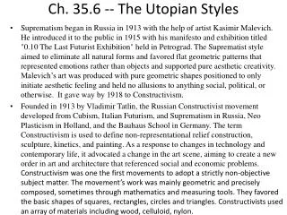 Ch. 35.6 -- The Utopian Styles