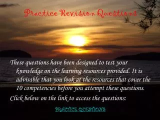 Practice Revision Questions