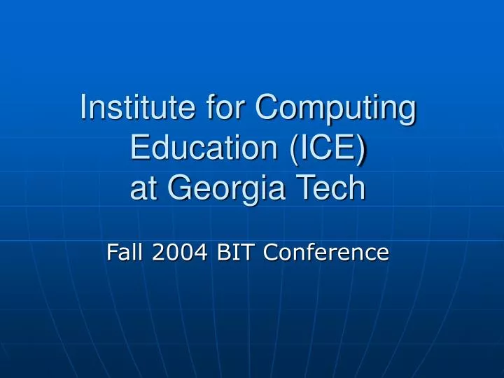 institute for computing education ice at georgia tech