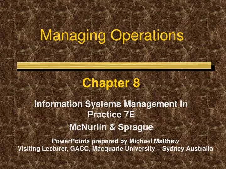 managing operations